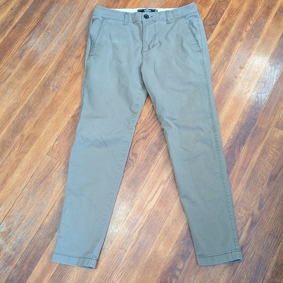 Hollister Men's slacks Skinny Chino Dress Pants Gray And Brown Size 30X 30 - Picture 9 of 11